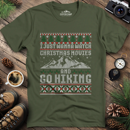 Christmas Movies and Hiking T-Shirt