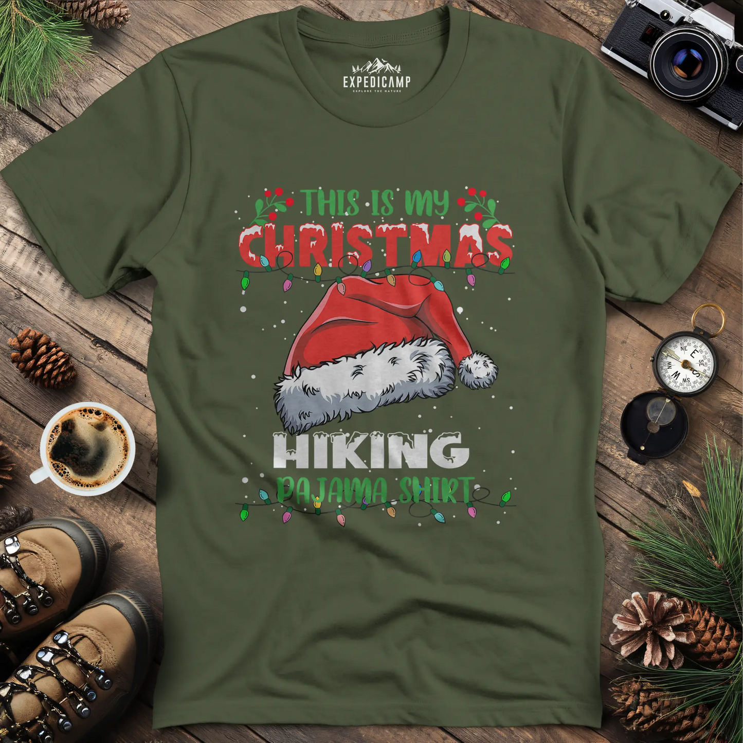 Christmas Hiking Pajama Shirt T-Shirt