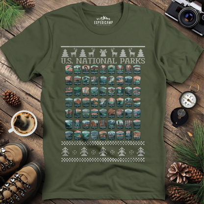 63 National Parks Christmas Ugly Sweater T-Shirt