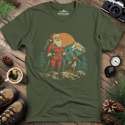 Santa and Rudolph Hiking T-Shirt