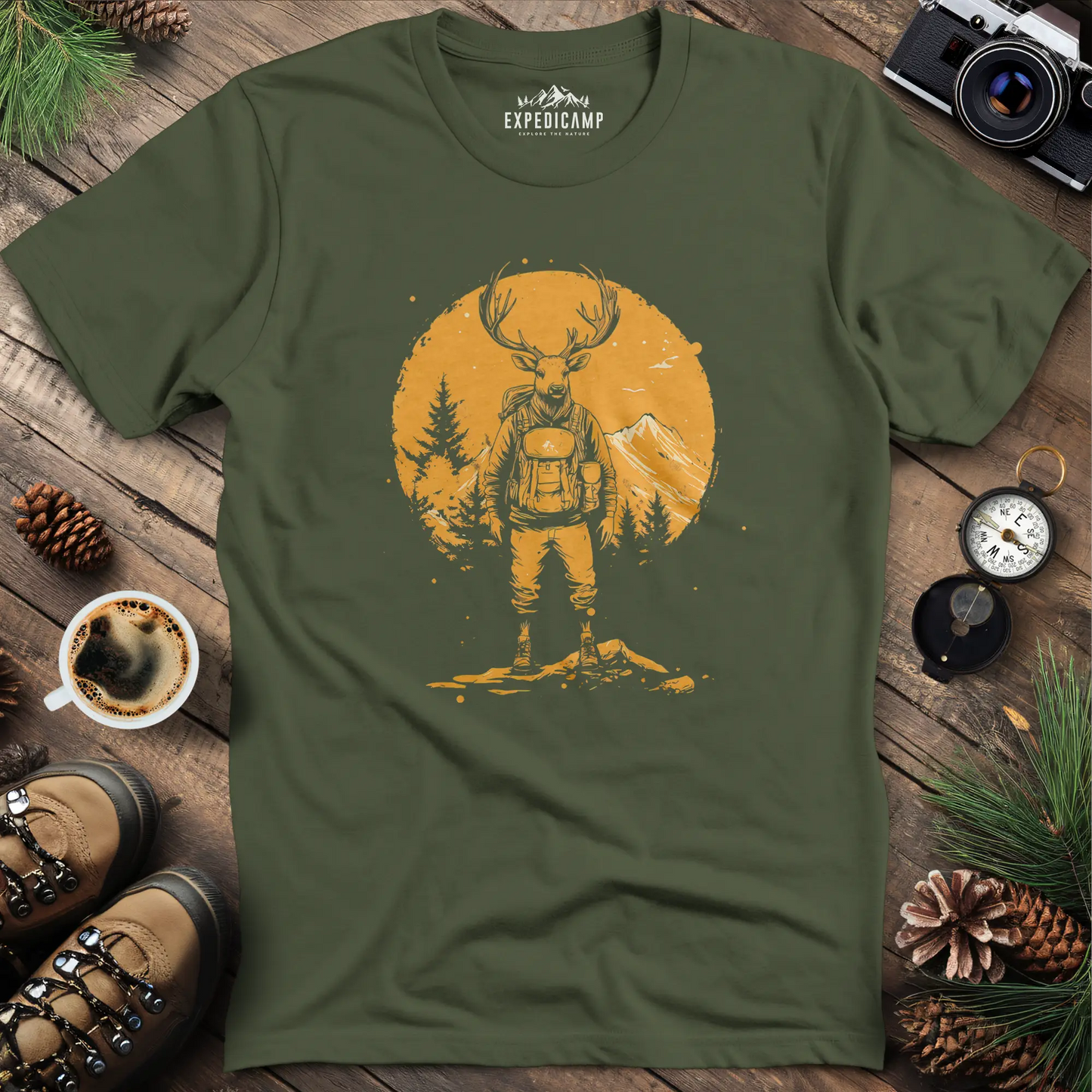 Deer Hiker T-Shirt – Graceful Adventurer