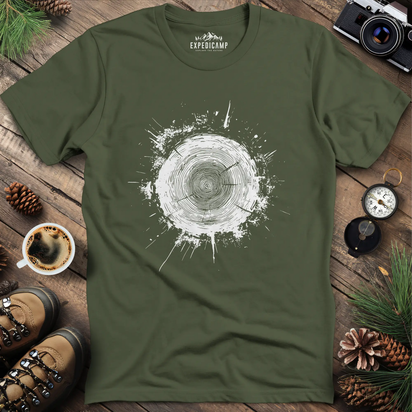 Tree Stump Cross-Section Art T-Shirt