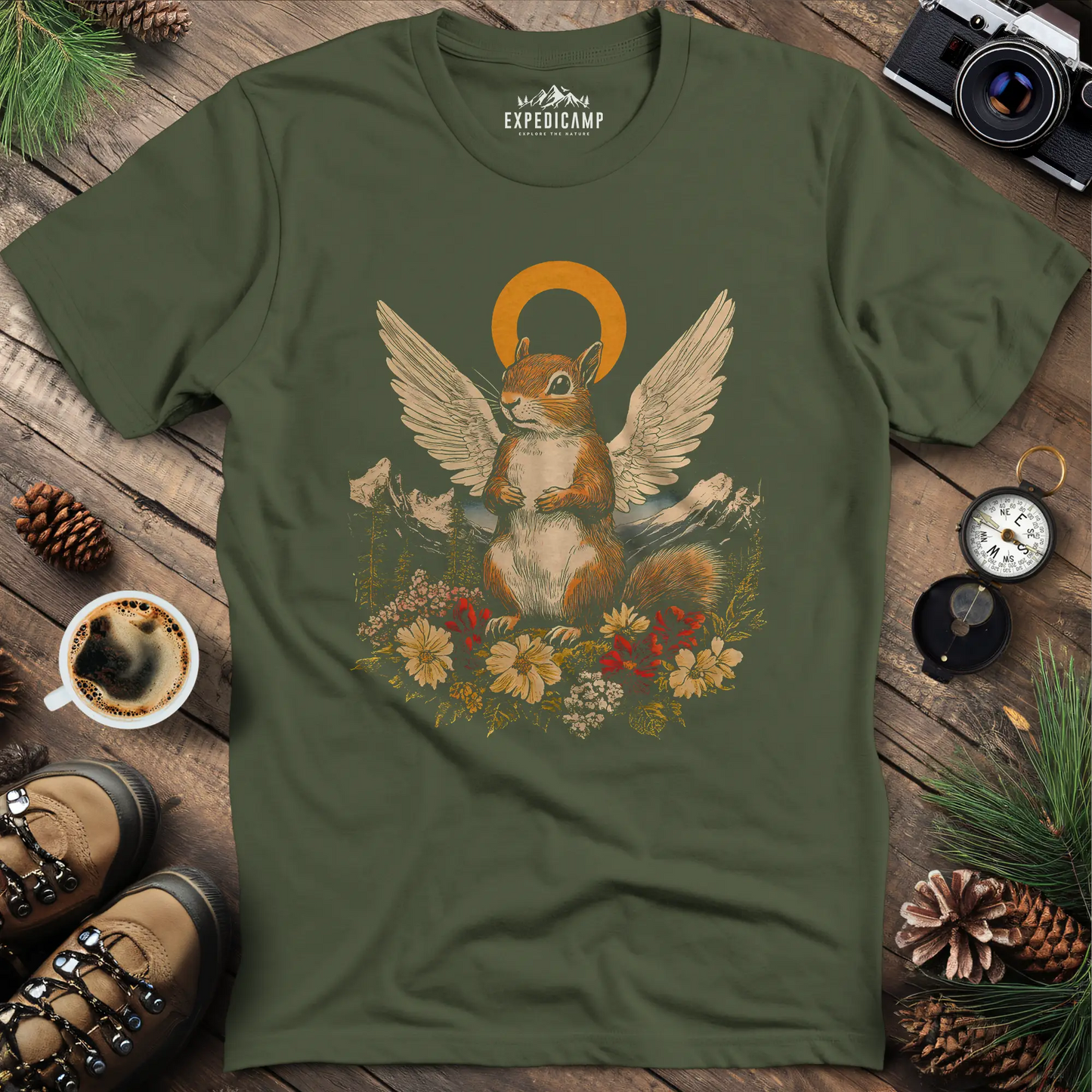 Angel Squirrel T-Shirt - Peanut's Guardian of Nature Design