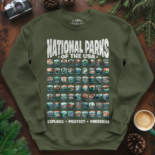 Explore All 63 National Parks of the USA Sweatshirt