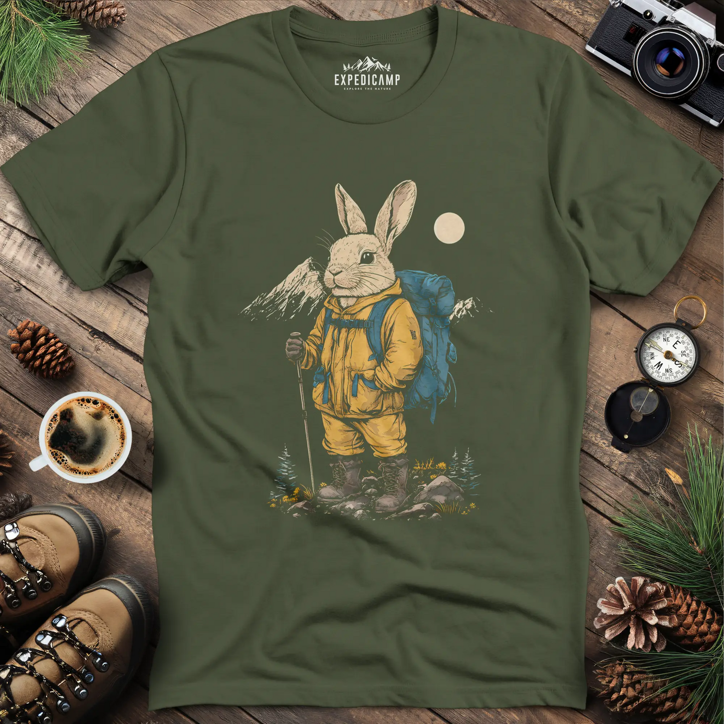 Bunny in the Mountains T-Shirt – Cute Wilderness Companion