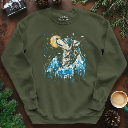 Moonlit Mountain Wolf Sweatshirt