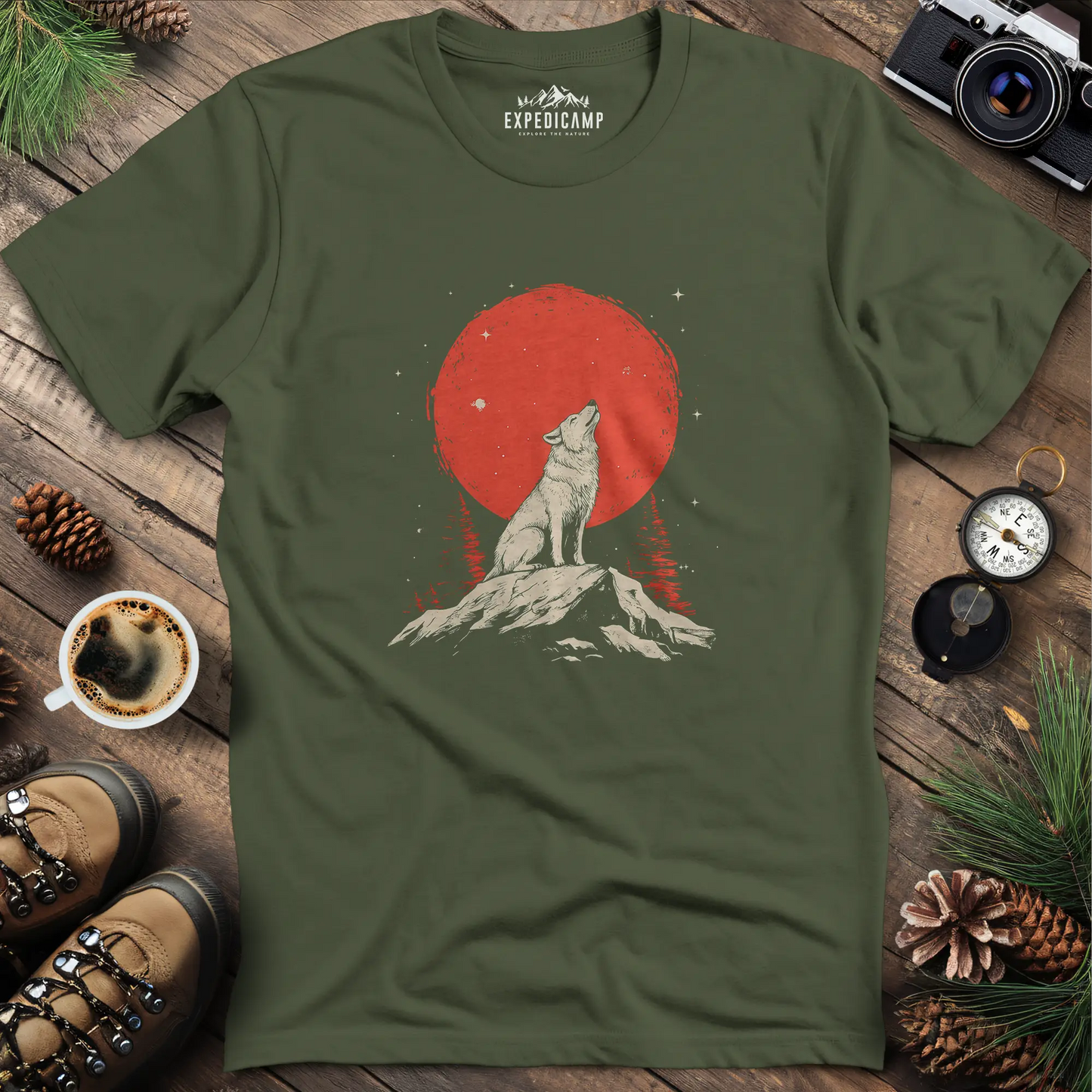 Red Moon Wolf T-Shirt