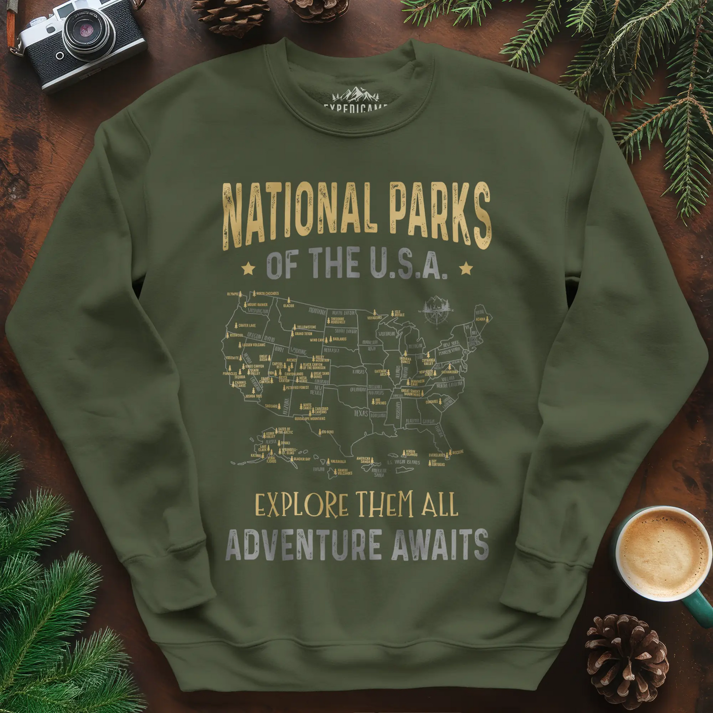 National Parks of the USA Map Sweatshirt – Explore Them All