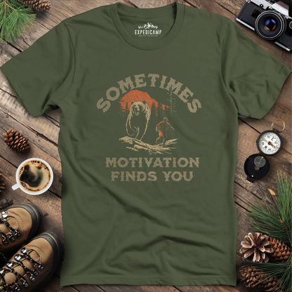 Sometimes Motivation Finds You - Running Bear T-Shirt