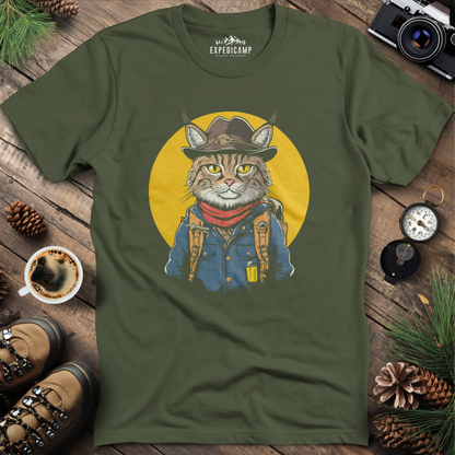 Cowboy Cat Hiker T-Shirt – Western Wilderness Style