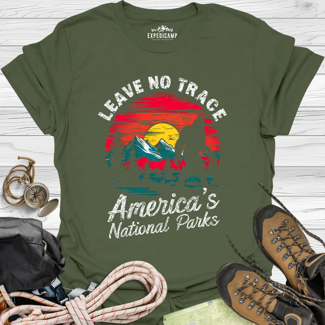 Bigfoot Leave No Trace America's National Parks T-Shirt