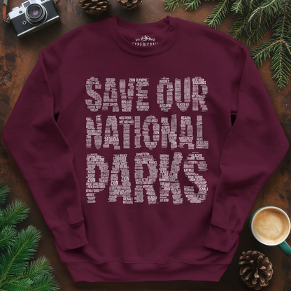 Save Our National Parks Word Art Sweatshirt