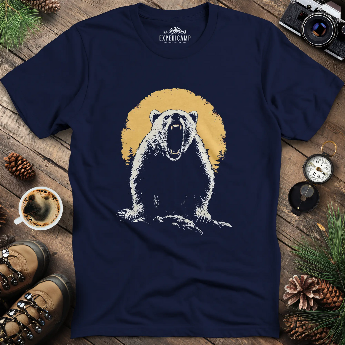 Roaring Grizzly Bear T-Shirt – Fierce Wilderness Beast Design