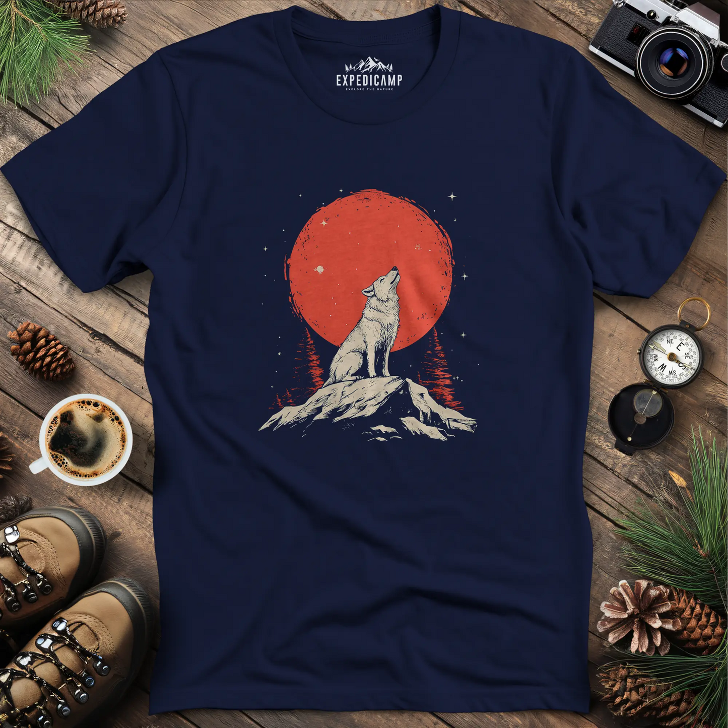 Red Moon Wolf T-Shirt