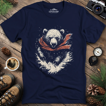 Winter Bear Scarf T-Shirt – Cozy Wilderness Design