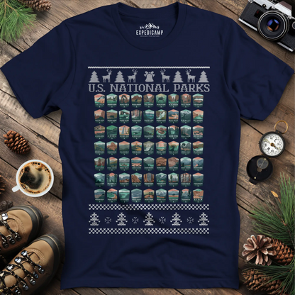 63 National Parks Christmas Ugly Sweater T-Shirt