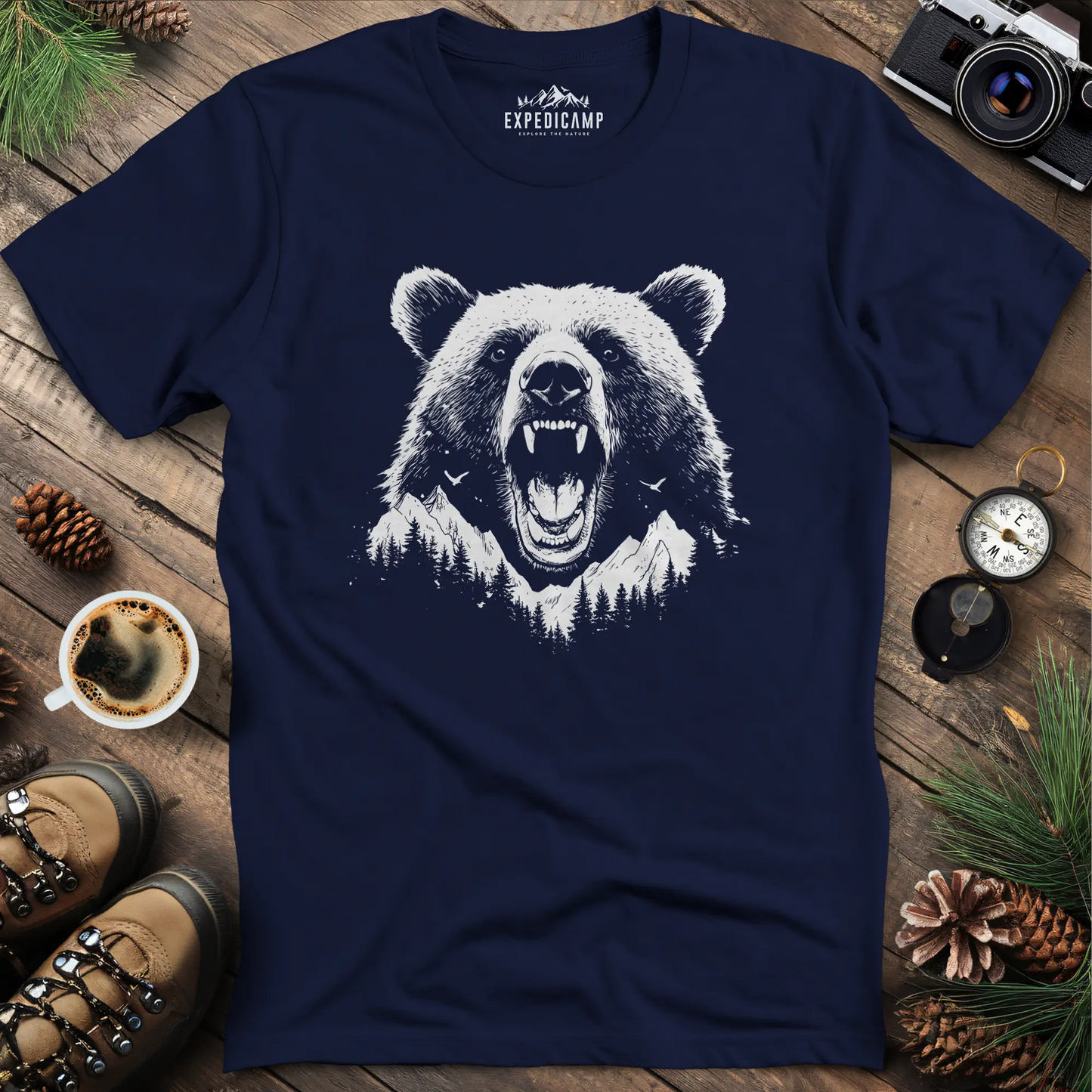 Mountain Roaring Bear T-Shirt – Power of the Wilderness