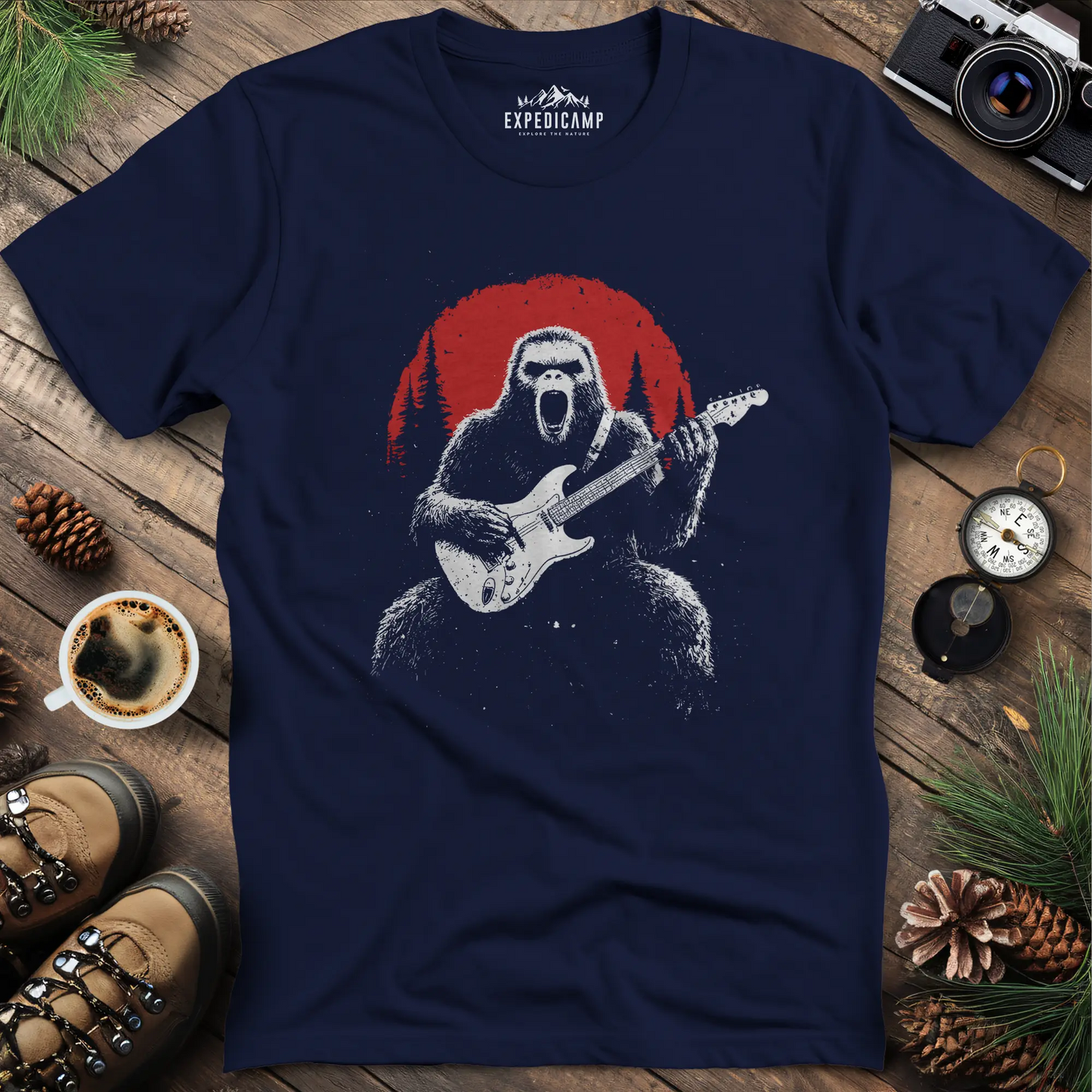 Rocking Bigfoot Guitarist T-Shirt