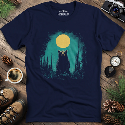 Bear Under the Moon T-Shirt – Mysterious Wilderness Design