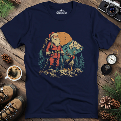 Santa and Rudolph Hiking T-Shirt