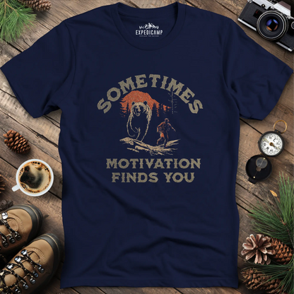 Sometimes Motivation Finds You - Running Bear T-Shirt