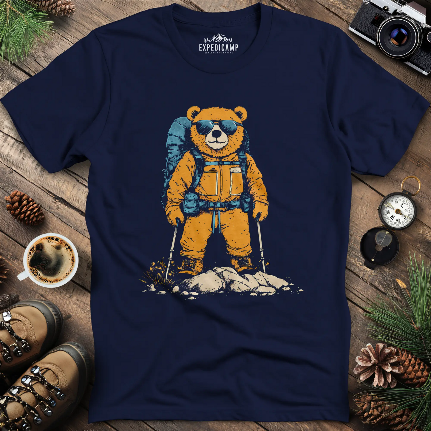 Backpacking Bear T-Shirt – Cool Hiking Bear Adventure Design