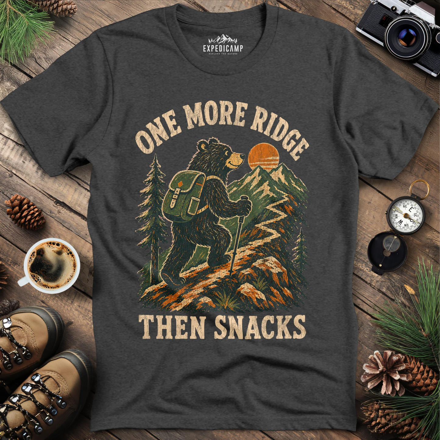 One More Ridge Then Snacks Hiking Bear Shirt