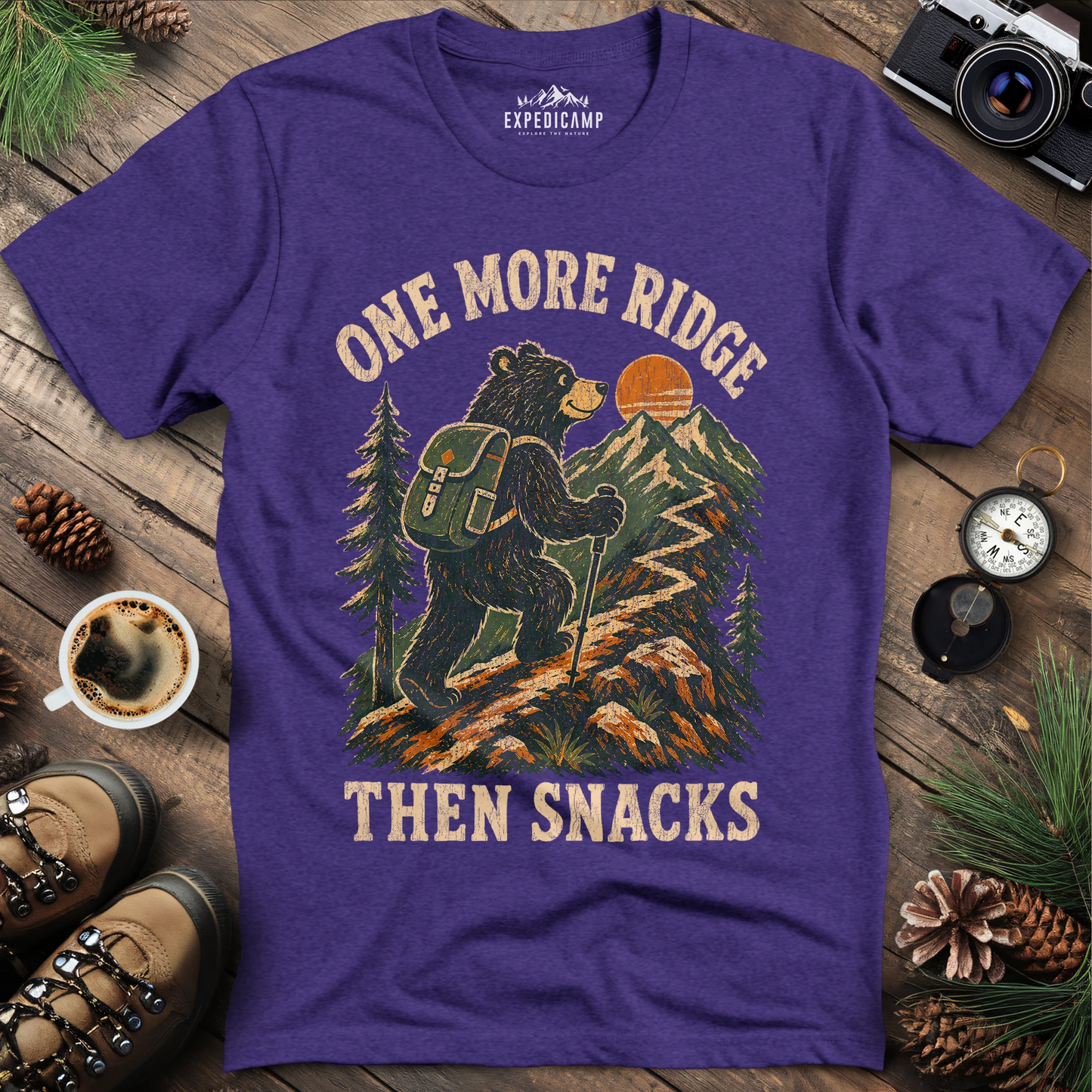 One More Ridge Then Snacks Hiking Bear Shirt
