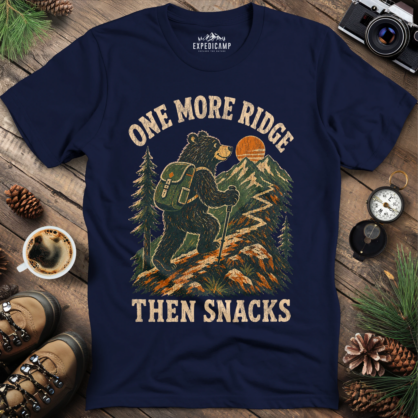 One More Ridge Then Snacks Hiking Bear Shirt