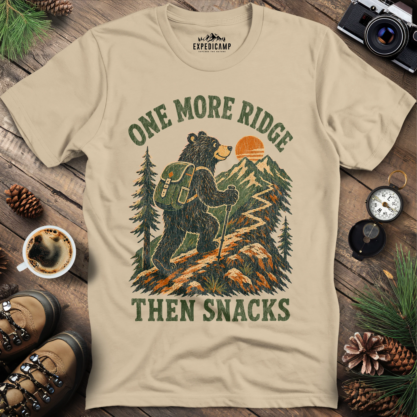 One More Ridge Then Snacks Hiking Bear Shirt