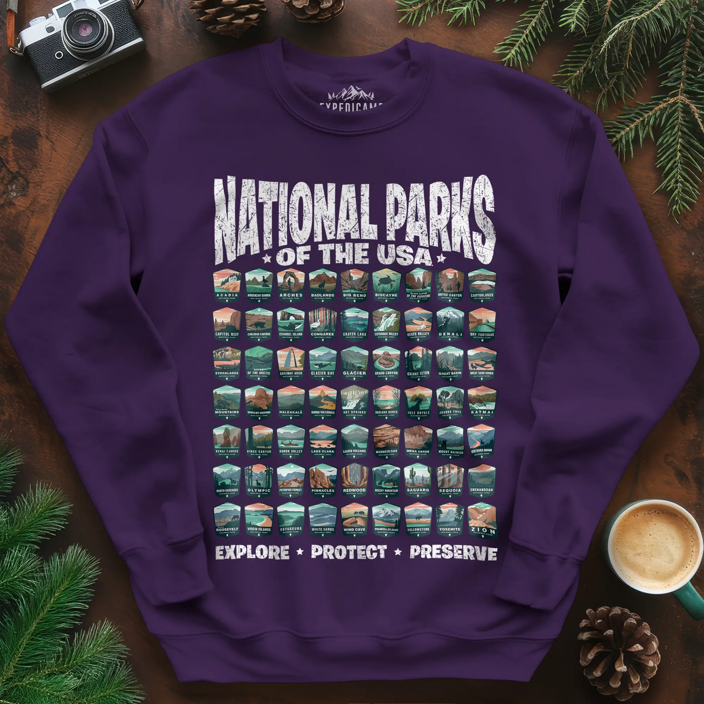 Explore All 63 National Parks of the USA Sweatshirt