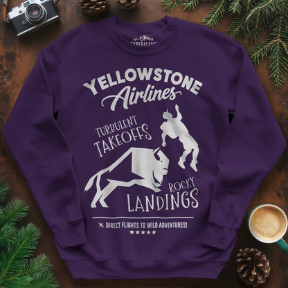 Yellowstone Airlines Sweatshirt - Turbulent Takeoffs & Rocky Landings