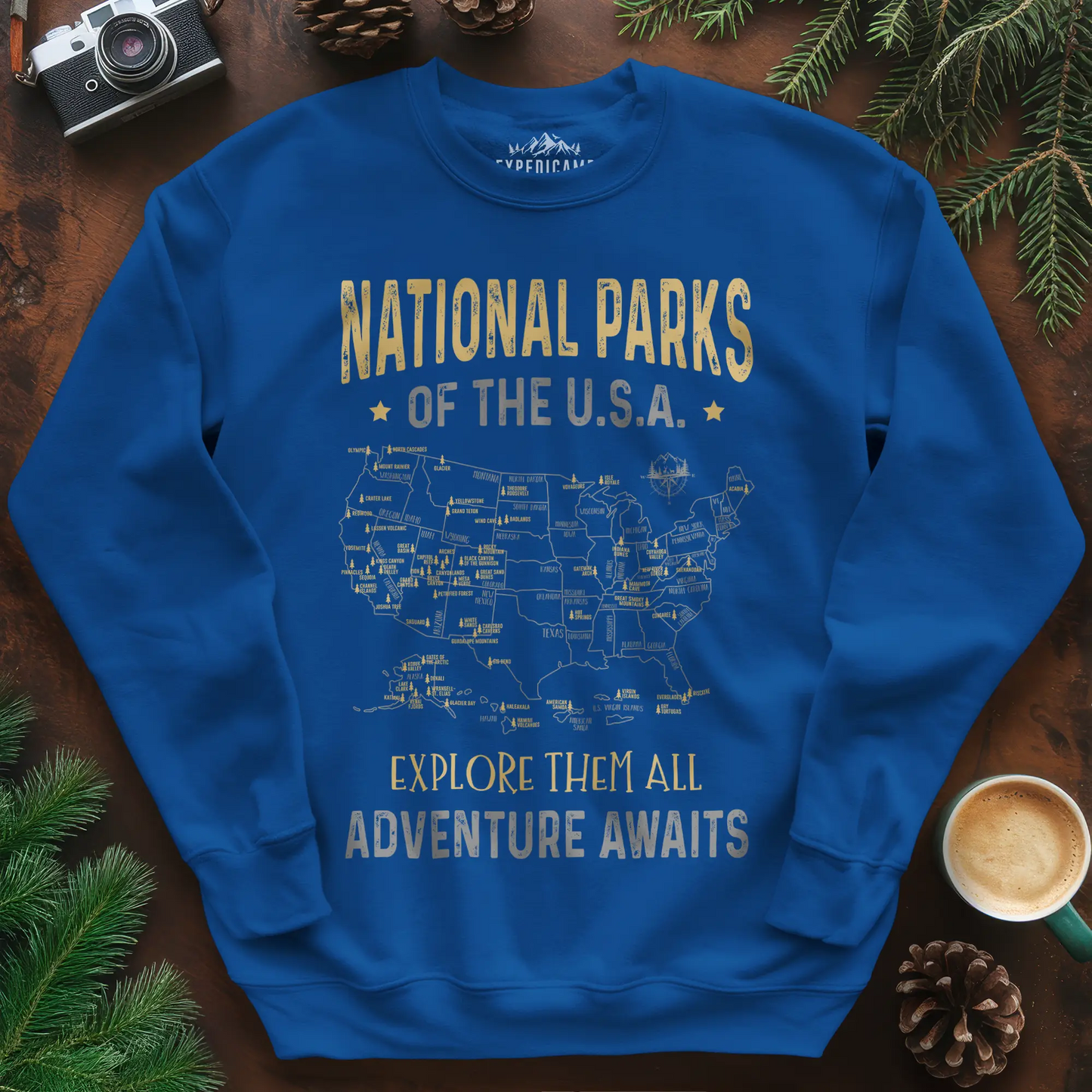 National Parks of the USA Map Sweatshirt – Explore Them All