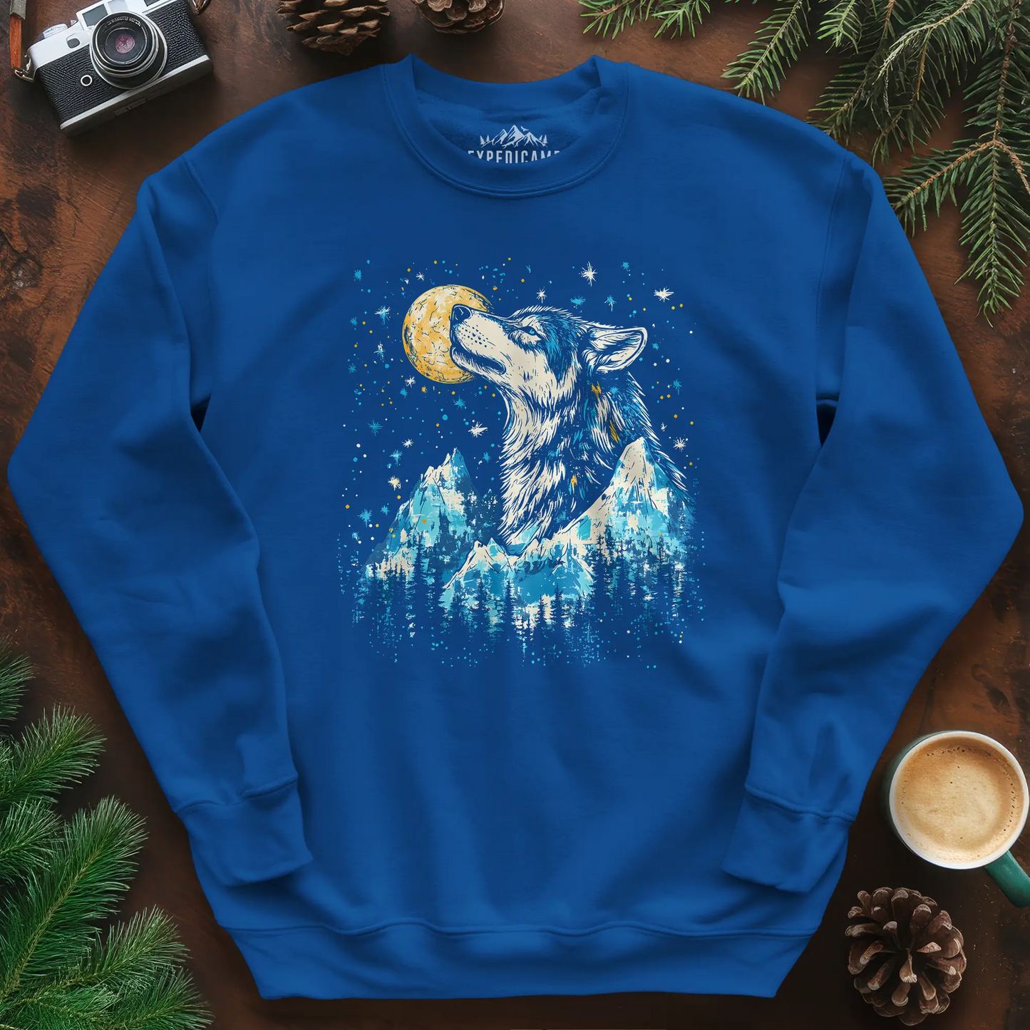 Moonlit Mountain Wolf Sweatshirt