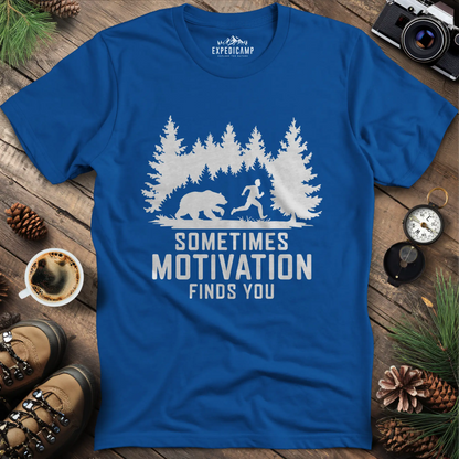 Sometimes Motivation Finds You - Charging Bear T-Shirt