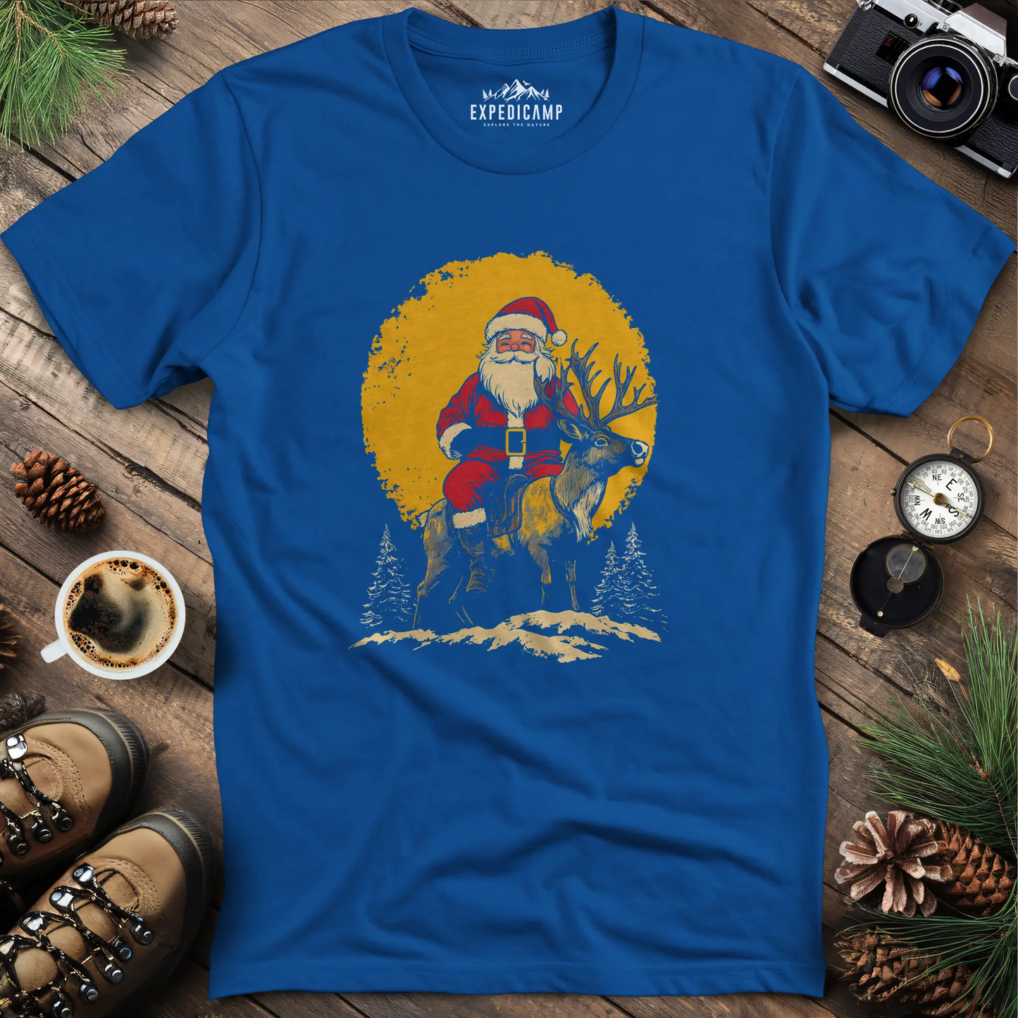 Santa Riding Reindeer T-Shirt