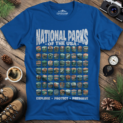 Explore All 63 National Parks of the USA T-Shirt