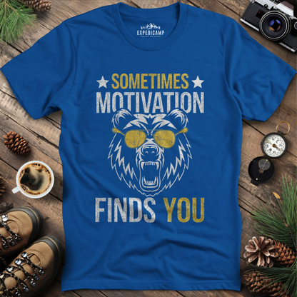 Sometimes Motivation Finds You - Sunglasses Bear T-Shirt