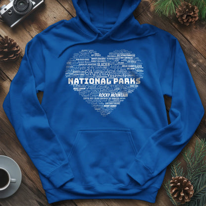 National Parks Word Art Heart Hoodie