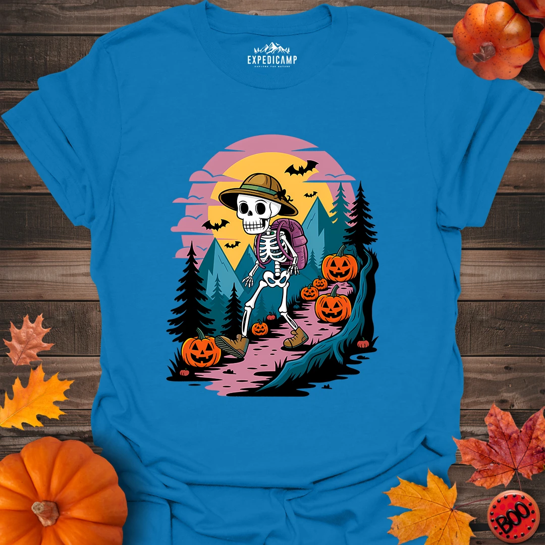 Skeleton Hiker Hike Forever T-Shirt