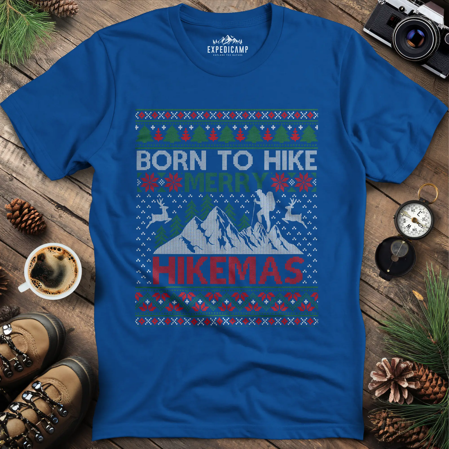 Born to Hike Merry Hikemas T-Shirt