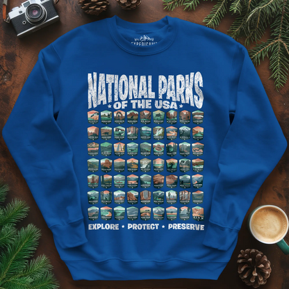 Explore All 63 National Parks of the USA Sweatshirt