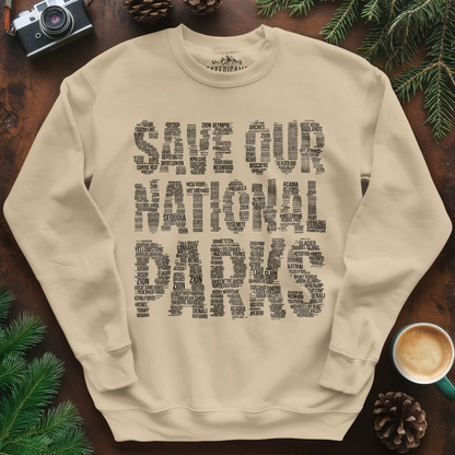 Save Our National Parks Word Art Sweatshirt