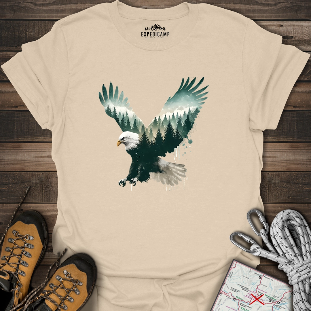 Double Exposure Eagle Forest T-Shirt