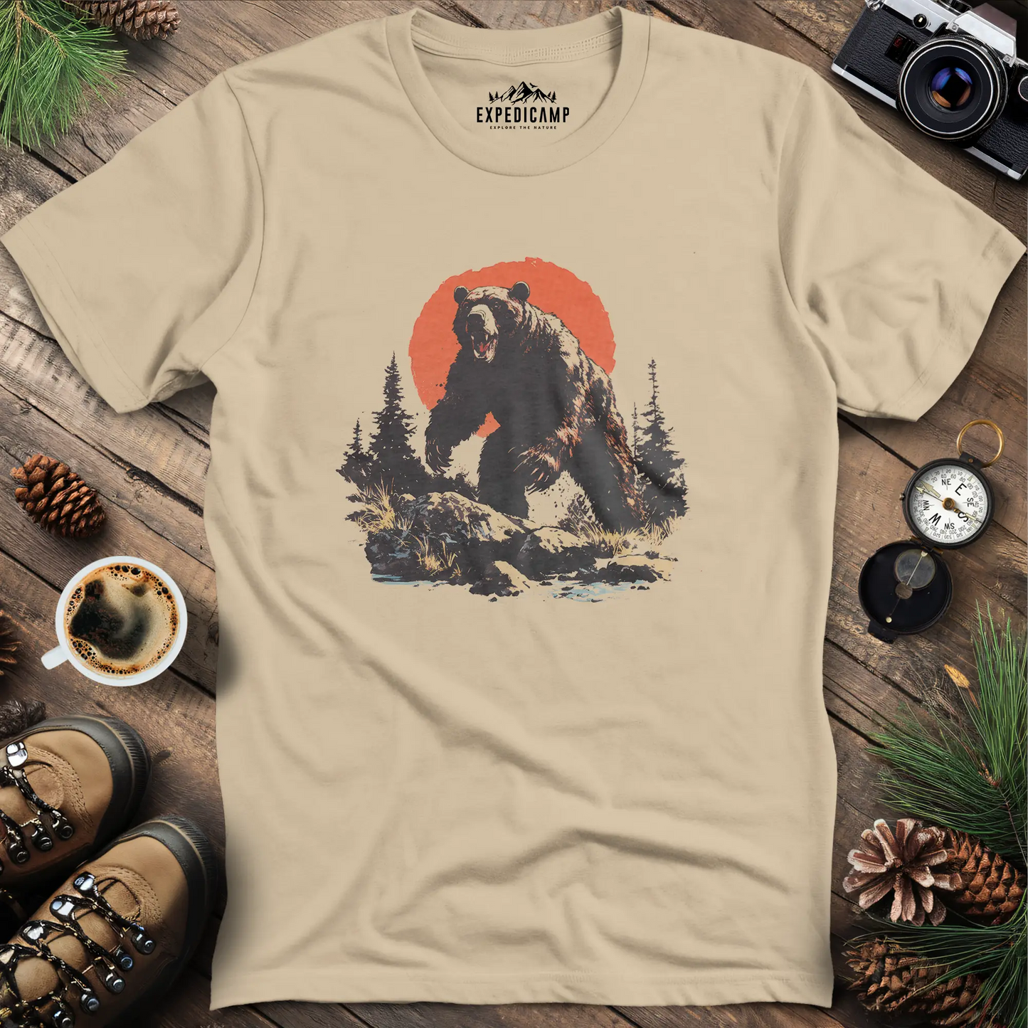 Charging Grizzly Bear T-Shirt – Epic Wilderness Bear Design