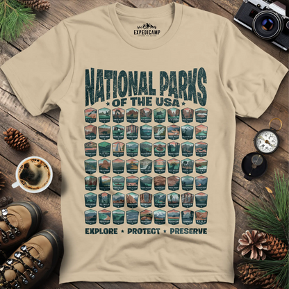 Explore All 63 National Parks of the USA T-Shirt