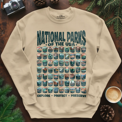 Explore All 63 National Parks of the USA Sweatshirt