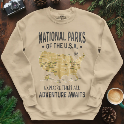 National Parks of the USA Map Sweatshirt – Explore Them All