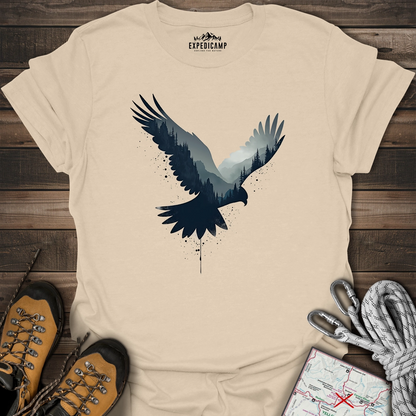 Majestic Falcon Forest Silhouette T-Shirt