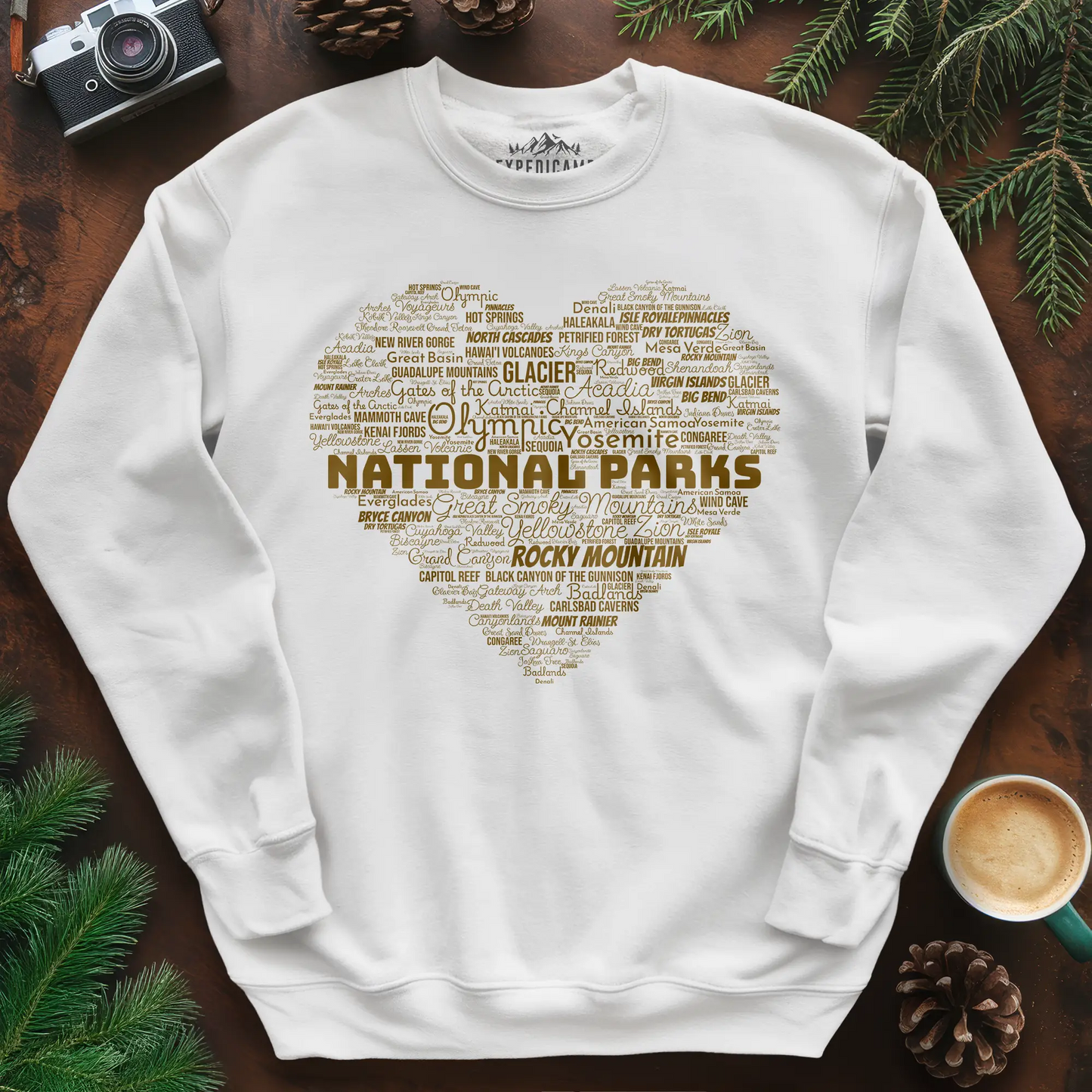 National Parks Word Art Heart Sweatshirt